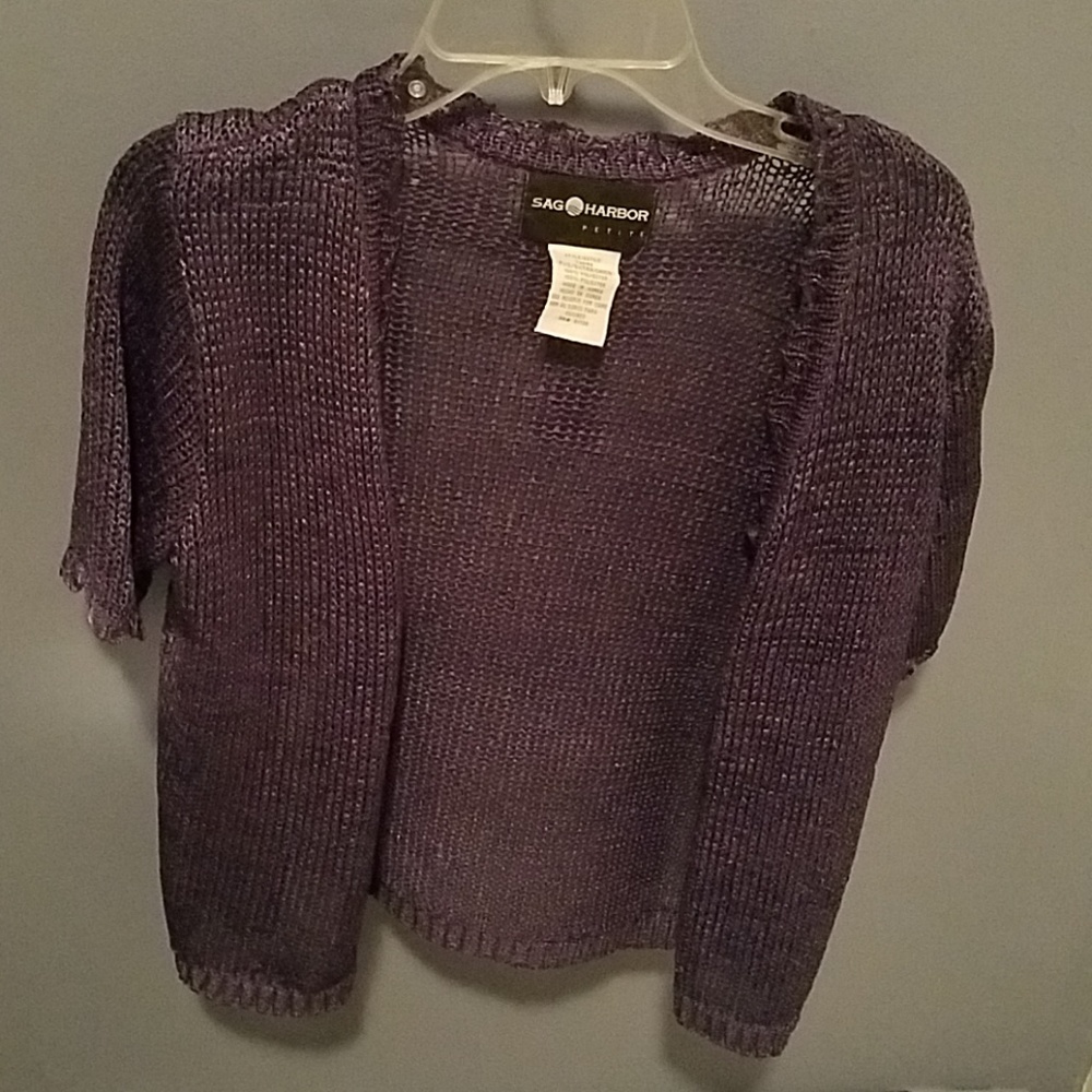Short sleeve purple sweater